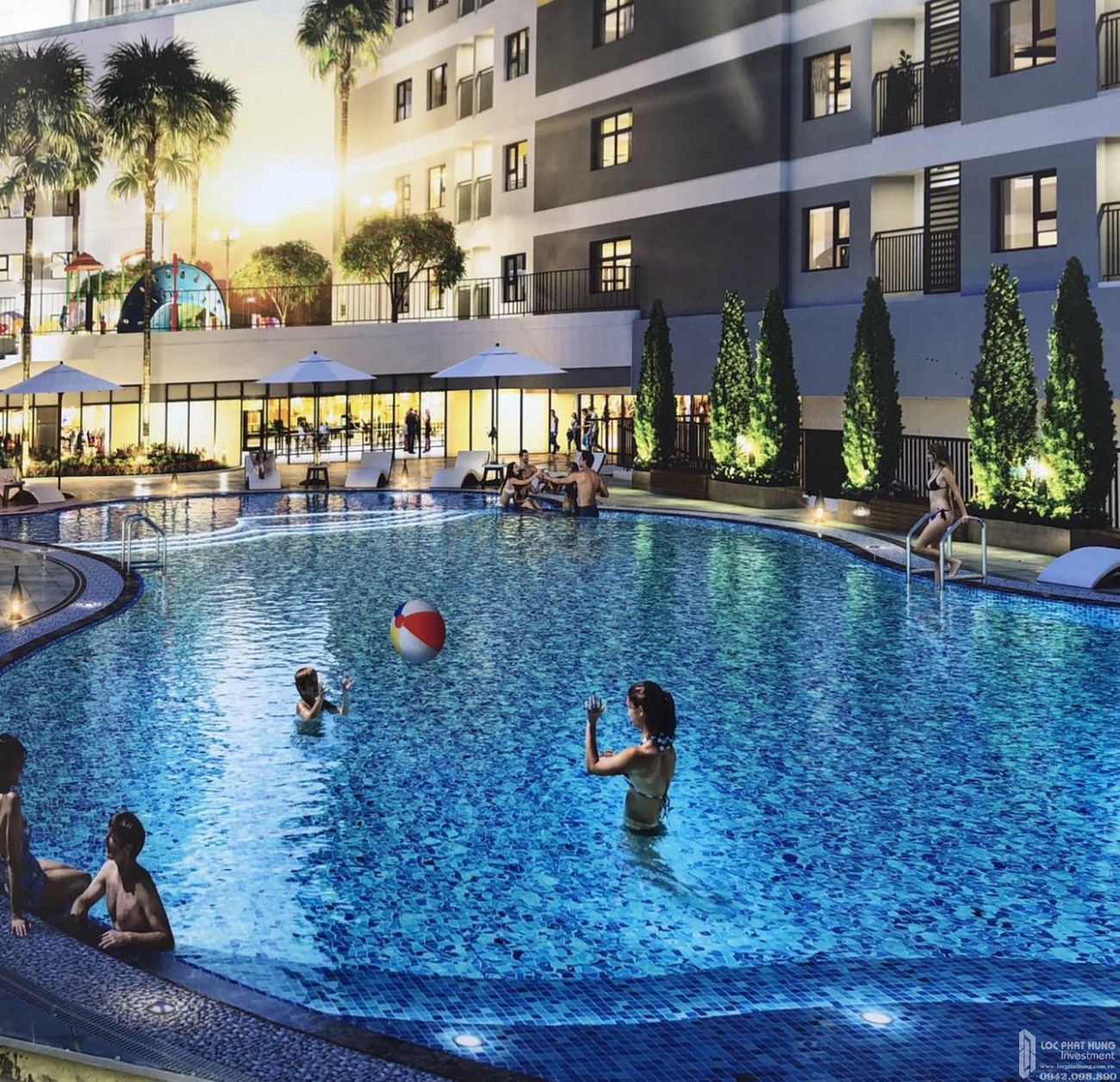 Tiện ích hồ bơi tại dự án Legacy Central